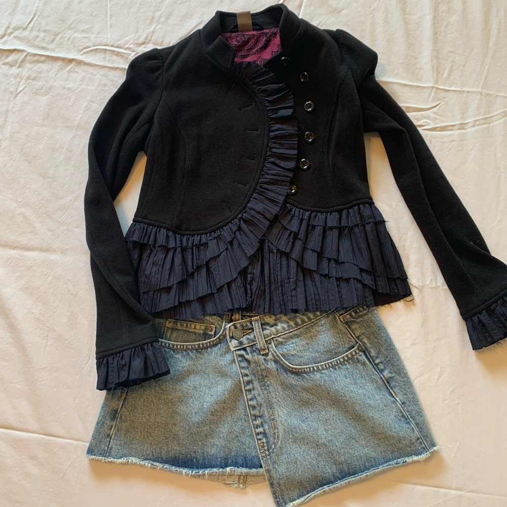 Carmar asymmetrical denim skirt